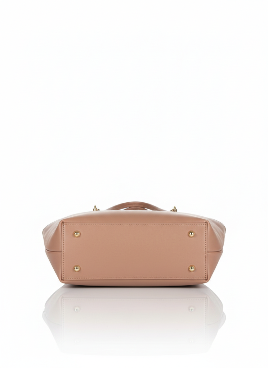 Playful Two-Tone Messenger Bag with Plush Keychain