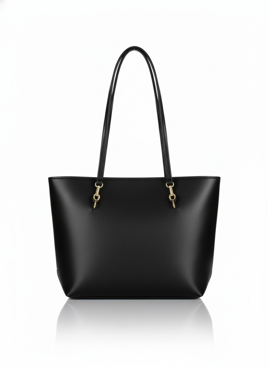 Playful Two-Tone Messenger Bag with Plush Keychain