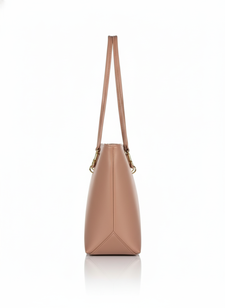 Playful Two-Tone Messenger Bag with Plush Keychain