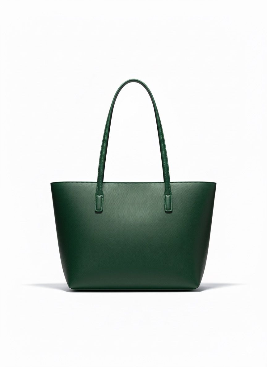 The Structured Deep Green Faux Leather Tote