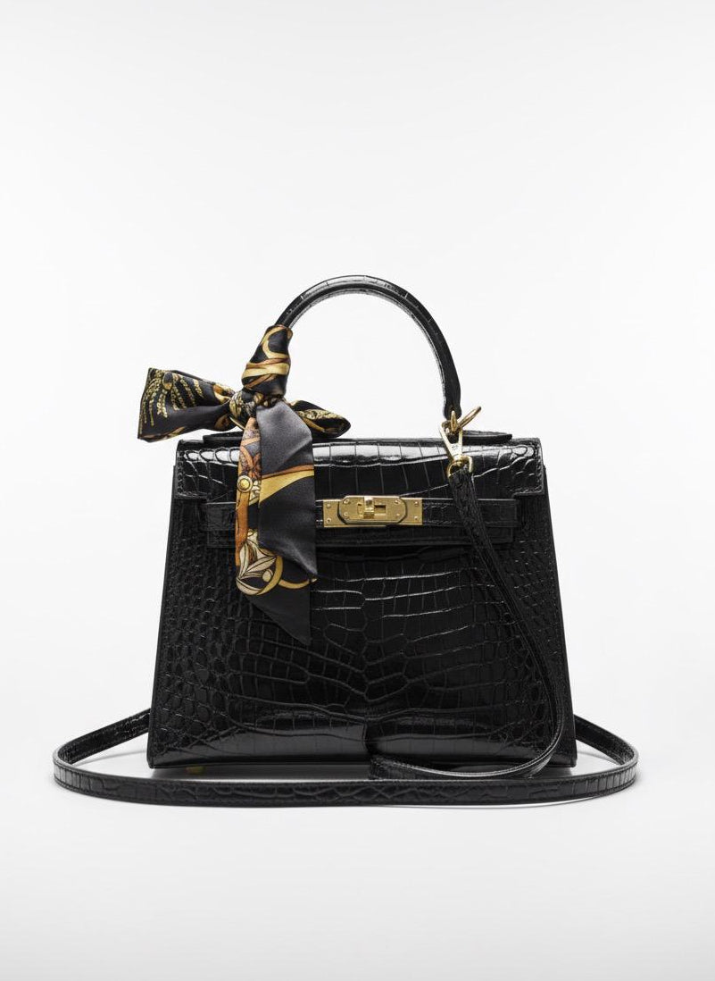 Hermès Kelly Sellier in Black Crocodile