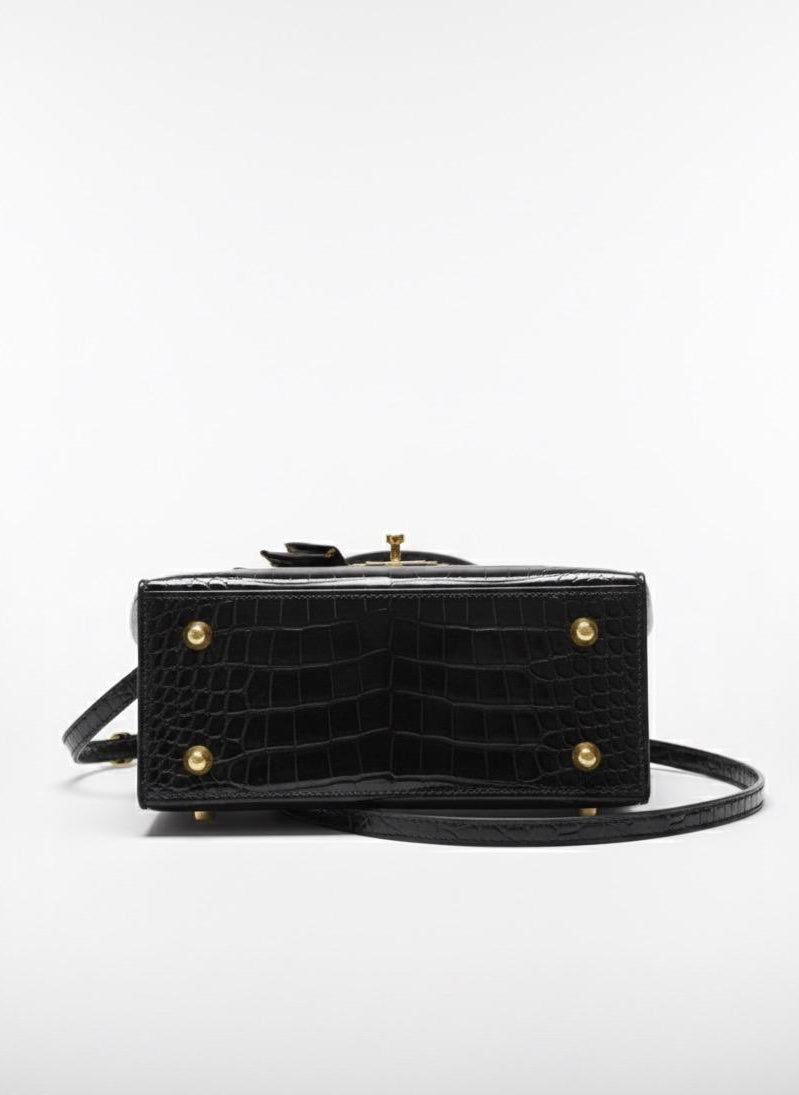 Hermès Kelly Sellier in Black Crocodile