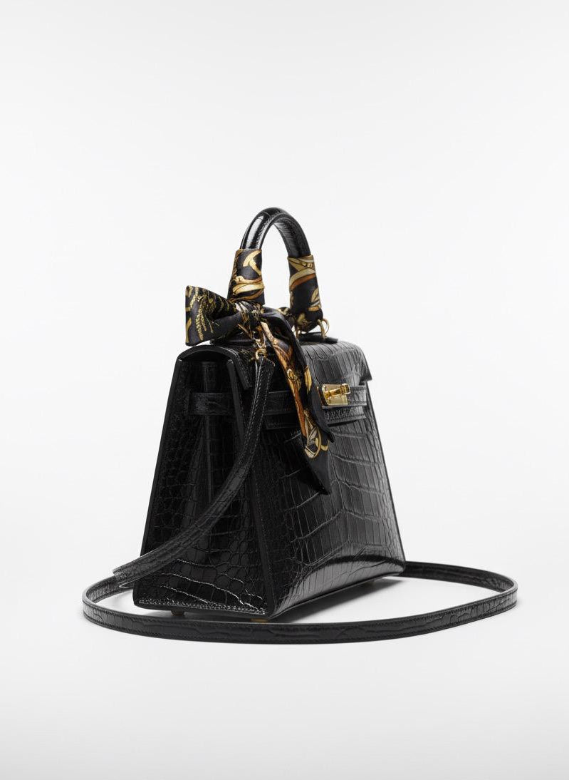 Hermès Kelly Sellier in Black Crocodile