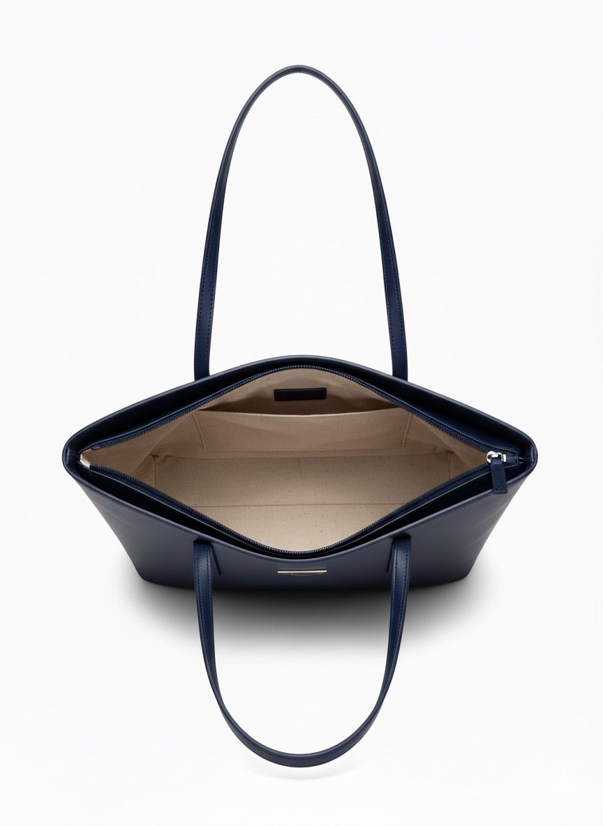 The Pleated Navy Carry-All with Matching Pouch Set