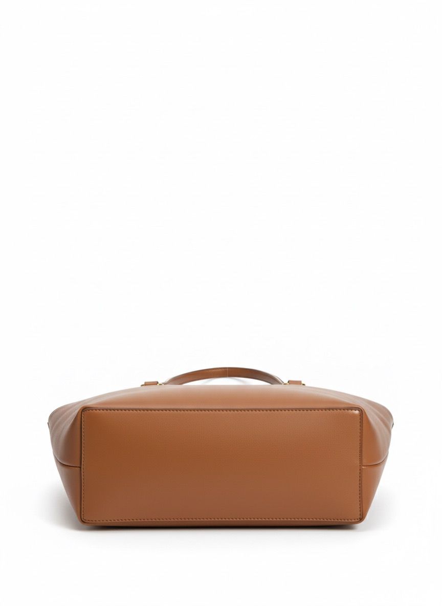 Elegant Tan Faux Leather Tote Bag