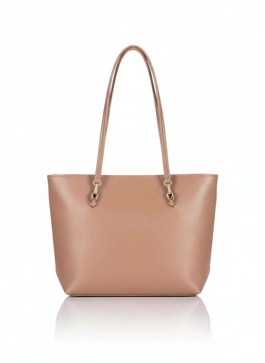 Playful Two-Tone Messenger Bag with Plush Keychain