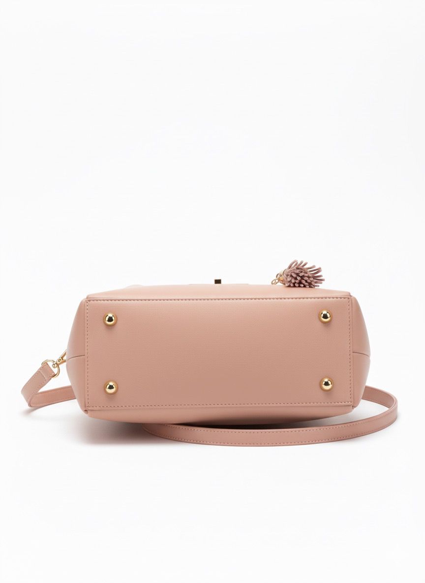Chic Dusty Rose Bucket Bag with Adjustable Strap