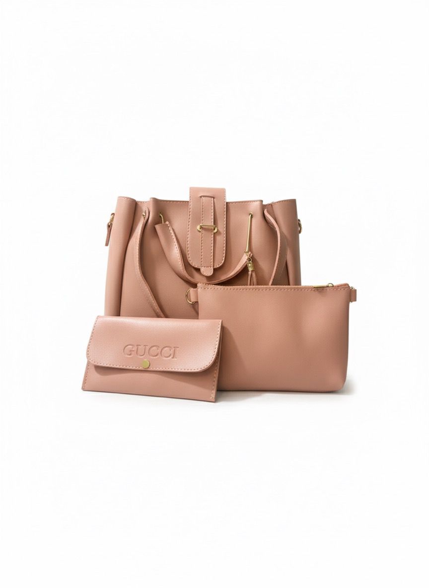 Chic Dusty Rose Bucket Bag with Adjustable Strap