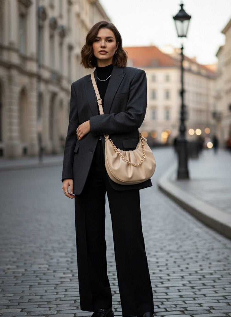 🥐 Ruched Croissant Shoulder Bag 🥐