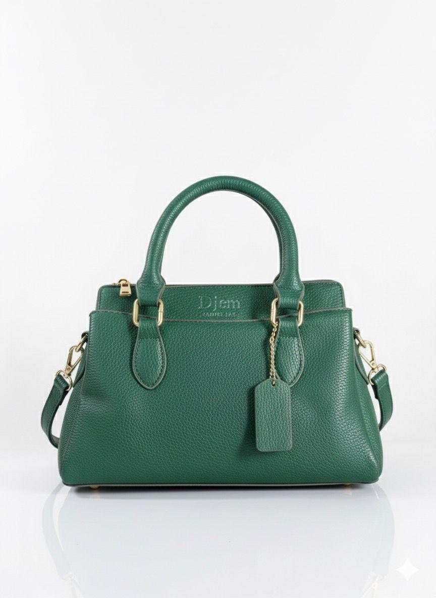 Elegant Beige Textured Faux Leather Satchel